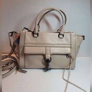 Rebecca Minkoff Bowery Satchel Tote Latte - Cream Leather Shoulder Bag BRAND NEW
